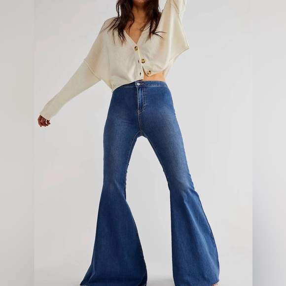 Free People Denim - We the Free Just Float On High Waist Flare Jeans